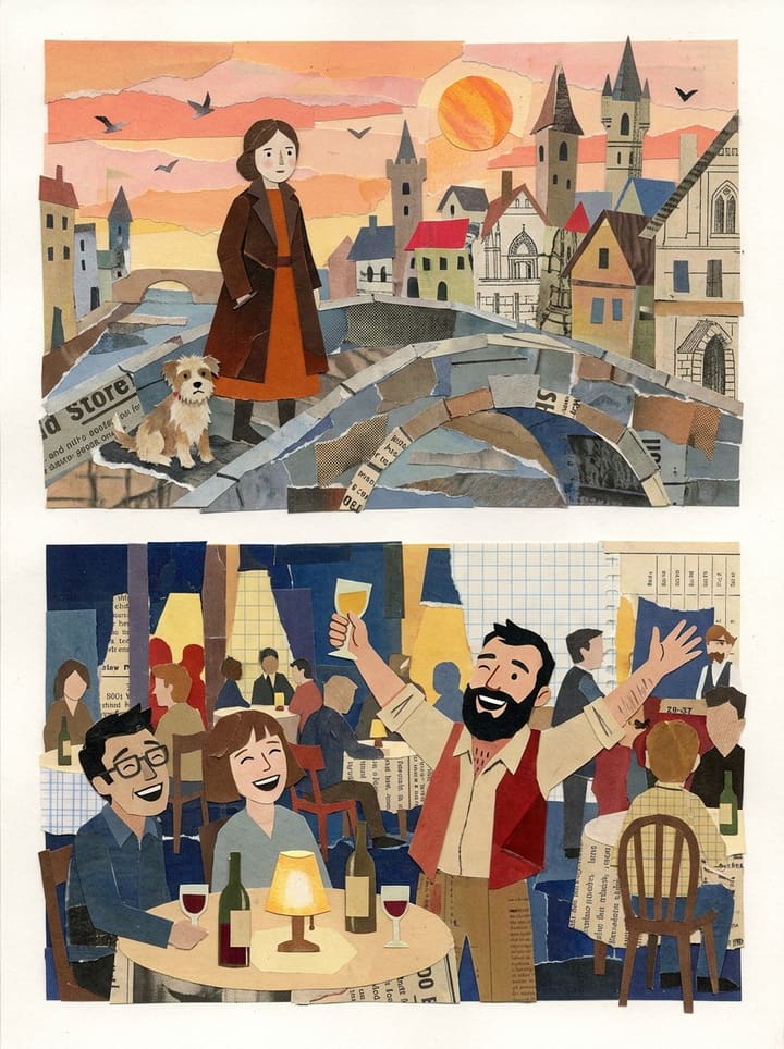 Le style Papiers collés, sur les deux scènes de comparaison